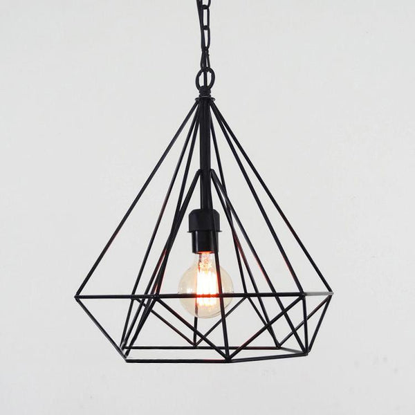 Triangle Cage Pendant Lamp, E27 Base Type