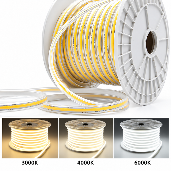 120V AC Flexible LED COB Strip Light – Direct Plug-In | 3000K / 4000K / 6000K