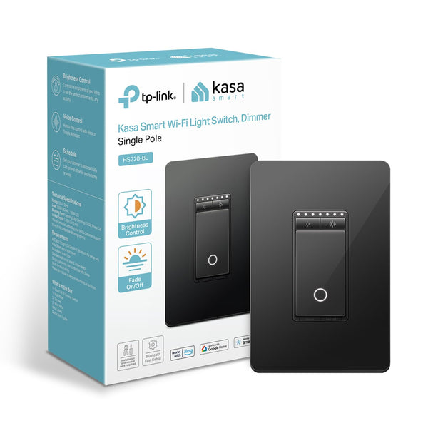 Kasa Smart Dimmer Switch , Single Pole, Needs Neutral Wire, 2.4GHz Wi-Fi Light Switch Compatible with Alexa and Google Home, UL Certified, No Hub Required, Black