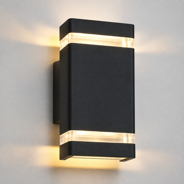 K1114 Modern E27 Up & Down Wall Light – IP54 Aluminum Outdoor Sconce