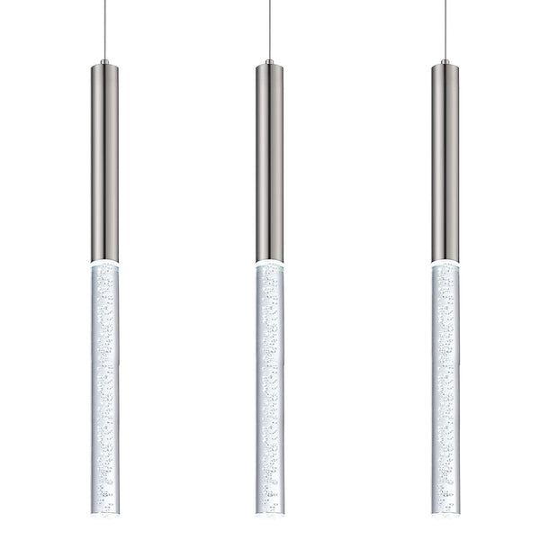 1 Head Pendant Lamp Satin Nickel Premium Bubble Chandelier Light Fixture