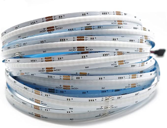 5M, COB SMD Flexible LED Strip Light, 768 LED, IP20, 24V DC, RGB, 14W