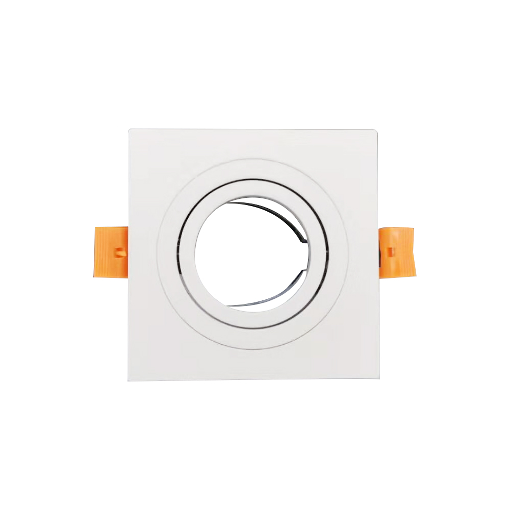 White Square Fixture, Triple Ring, 3" Cut Out