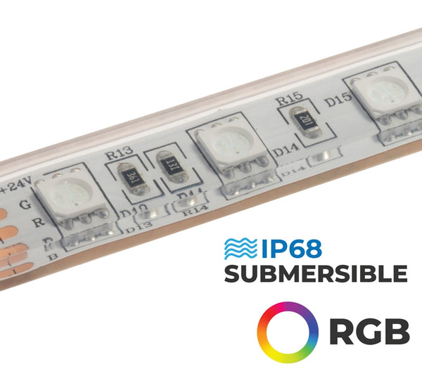 RGB, 5M, 5050 SMD Flexible LED Strip Light, 300 LED IP68, 12V DC