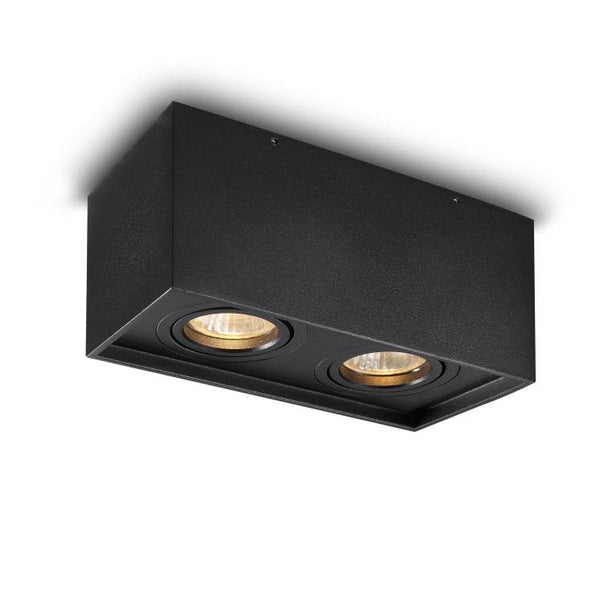 Double Black BOX Ceiling Fixture for GU10